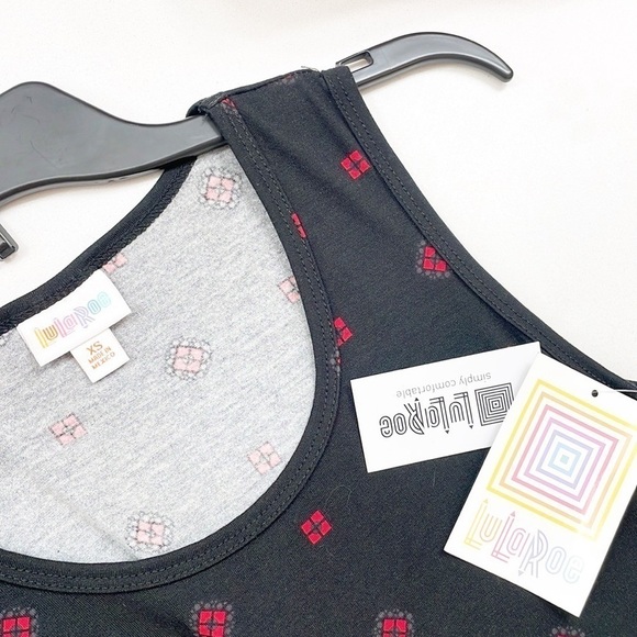 NEW LuLaRoe Summer black/red geometric print sleeveless midi dress - Picture 3 of 5